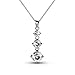 Cate & Chloe Delilah 18k White Gold Triple Stone Drop Pendant Necklace with Simulated Diamond Crystals, Hypoallergenic Jewelry for Women, Gift for Her