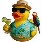 Shilkare Memorial Duck, Tropical Tribute Duck Collectible Gift, Unique Funny Resin Ducks Figurines, Hand-Painted Rubber Resin Rainforest Bird Parrot Ducks Home Office Party Decor Desk Ornament