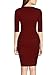 REPHYLLIS Women's Official v Neck Optical Illusion Half Sleeve Business Dress S Burgundy