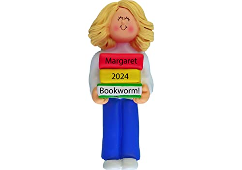 Reading Christmas Ornament 2026 Personalized Book Lover Gift for Girl, Teen, or Teacher – Custom Bookworm or Nerd Ornament with Book Stack – Holiday Tree Keepsake for Readers and Literature Fans at Amazon