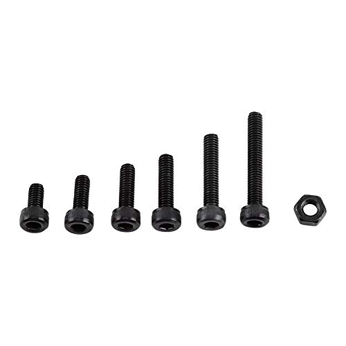 250pcs Screws Nuts, M3 Black Alloy Steel Hex Socket Screws Bolt with Hex Nuts Assortment(Cap Head)