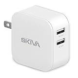 Skiva PowerFlow 2-Port 24W/4.8A Dual USB SmartIC Fast Travel Wall Charger with Foldable Plug for iPhone iPad, Samsung Galaxy, Smart Phones, Tablets, Wearables & more (No Cables Included) [Model:AC137]