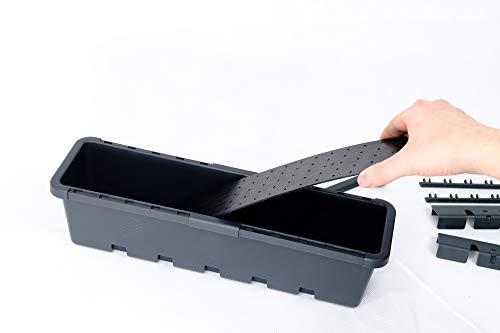 GreenLife Blumenbox 3 Stück Pflanzkasten Blumenkasten Balkonkasten (Anthrazit) – Bild 3