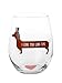 Drinking Divas - I Love You Long Time - 15oz Stemless Red Rectangular Wine Glass Funny Dog Lovers Gift for Valentine's Day & Christmas