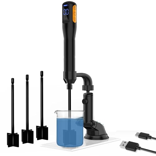Electric Resin Mixer, Epoxy Resin Electric Stirrer with Mixer Stand, Timed Mixing for Epoxy Resin, Silicone, Resin Molds, DIY Crafts, Paint Mixing, Epoxy Resin Kit, Adjustable Speed, Black