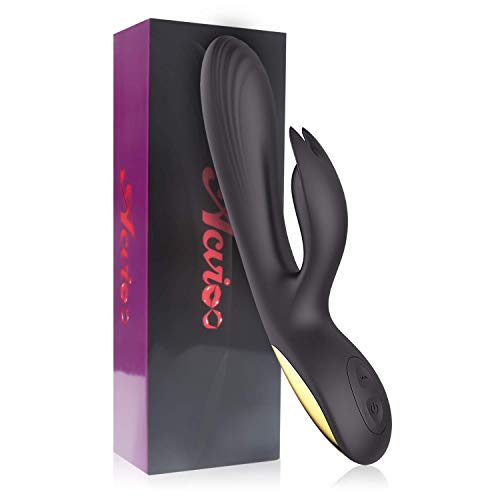 Clitoral Sucking Vibrator,G Spot Rabbit Vibrator with Clitoris Stimulation,Vagina Stimulator Massager Dildo Adult Sex Toys for Women & Couples,USB Rechargeable, 100% Waterproof(Black)