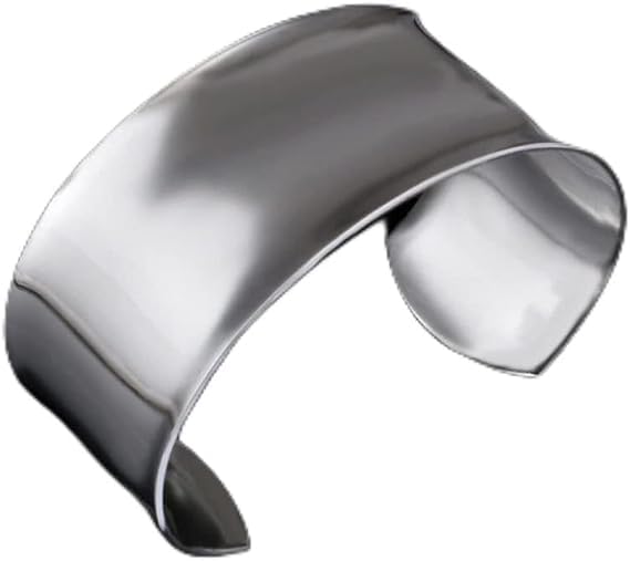 CYJXL Silver Plating Bangle for Women - Creative Glossy Wide Open Cuff Bracelet - Friendship Jewellery Gifts for Sisters, Friend, Couples, Mom