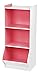 IRIS USA KSB-3PNK 3-Tier Storage Organizer Shelf with Footboard, 3 Shelves, White/Pink