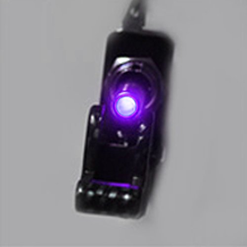 E Support™ 12V 20A Car Boat Carbon Fiber Cover Purple LED Light Push Button Rocker Toggle Switch Racing ON OFF - Thumbnail 2