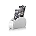 SONOROUS Premium Remote Control Holder - Luxury PU Leather TV Remote Holder with 5 Compartments - Modern Remote Caddy Organizer for Media Accessories & Office Supplies Storage - White