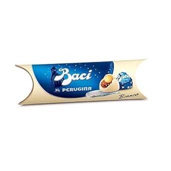 Perugina Baci cioccolato bianco 3 Pralinen Mit weiße Schokolade Tube 42 g