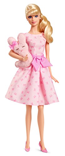 Barbie Collector It's A Girl Barbie with Stuffed Bunny and Doll Stand