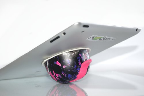 iSucker, Muddy Girl Camo with Pink lever for use with iPad, Android, Samsung, Kindle, Nook. It's an ergonomic handle, and can also be used as a stand.