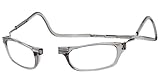 CliC Magnetic Closure Reading Glasses XXL with Adjustable Headband Smoke 1.25