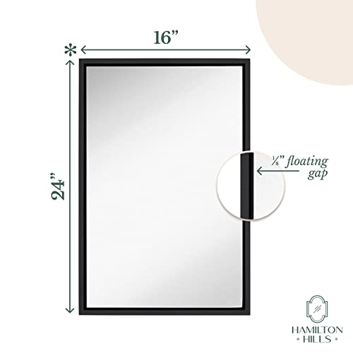 Hamilton Hills 16x24 inch Black Framed Mirror Small Rectangular