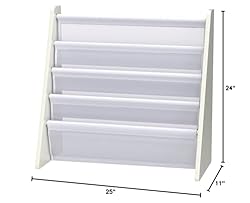 Humble Crew 4-Tier Kids Bookshelf, White Wood/White
