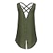iYBUIA Women Loose Sleeveless Solid Tank Top Cross Back Hem Layed Zipper V-Neck T Shirts Topsthumb 1