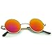 zeroUV Small Retro Lennon Inspired Style Colored Mirror Lens Round Metal Sunglasses 41mm (Gold/Magenta Mirror)