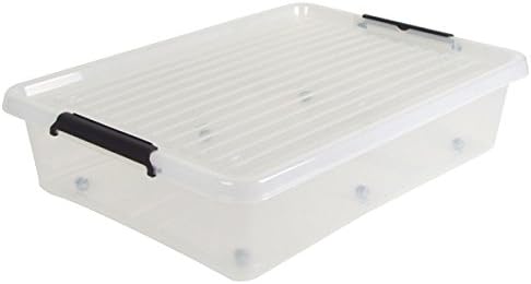 Bajocama con One ruedas caja caja caja de plástico Depósito cama caja: Amazon.es: Hogar