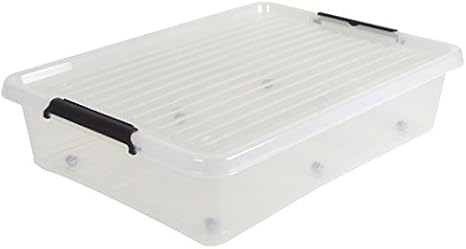 Bajocama con One ruedas caja caja caja de plástico Depósito cama caja: Amazon.es: Hogar