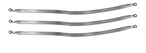 20" x 1/2" Braided Ground Straps (1/4" Ring to 1/4" Ring)-3pcs