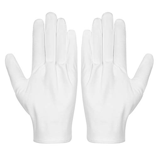 Cotton Gloves, Selizo Pairs White Cotton Gloves Gloves for Women Men  Eczema Dry Hands Moisturizing Serving Archival Cleaning Jewelry Silver