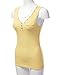 Doublju Women Sleeveless Soft Fabric Unique Oneside Button Henley Tank Top
