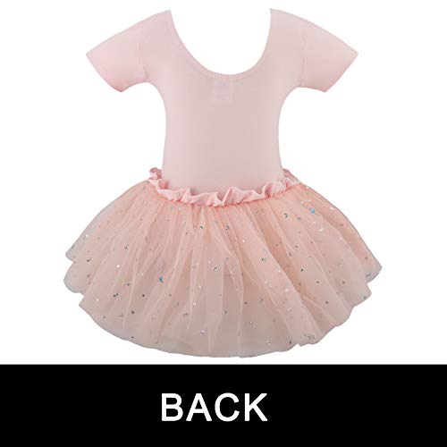 Jane Shine Girls Skirted Leotard, Glitter Dance Tutu Skirted Dress, Short Sleeve Ballet Dancewear for Babies & Girls