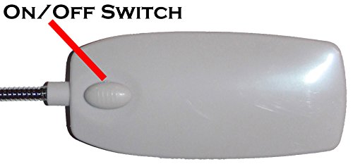 USB Reading Lamp with 28 LED Lights and Flexible Gooseneck + On / Off Switch (Polar White) - Thumbnail 3