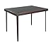 Wood Folding Table with Vinyl Inset in Black and Mahogany
