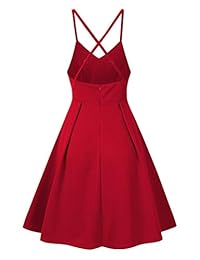 GlorySunshine Vestido de mujer con escote en V profundo y tirantes ajustables, sin mangas, sexy, sin espalda, para cóctel