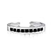 Rhodium Plated Sterling Silver Toe Rings Round Cut Cubic Zirconia Channel Set Black