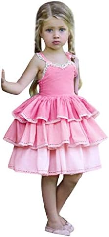 Byste Baby Girl's Princess Dress Sleeveless Cotton Formal Wedding Pleated Skirt