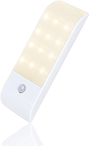 Motion Sensor Closet Lights 12 LED Under Cabinet Lighting USB Rechargeable and Magnetic Strip DIY Stick-on Anywhere Security Lights and Emergency Lights for Hallway Bedroom Drawer Wardrobe(Warm White)