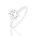 ORROUS & CO Legacy Collection 18K White Gold Plated Cubic Zirconia Solitaire Engagement Ring, Round, 5
