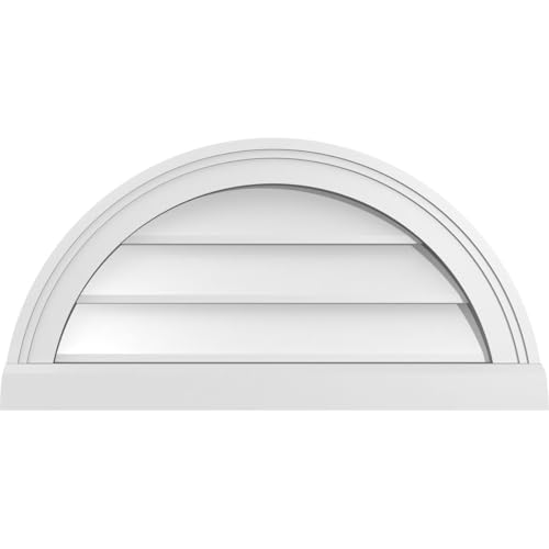 24"W x 12"H Half Round Surface Mount Signature Urethane Gable Vent: Non-Functio…