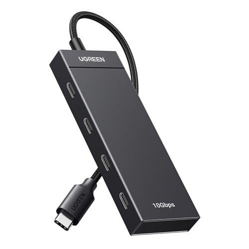 UGREEN USB C Hub 10Gbps, 4 Type C 3.2 Gen 2 Ports Adapter High-Speed USB Hub Multiport Adapter Extension for Laptop, Desktop PC, Xbox, PS5, Mouse, Keyboard, Flash Drive, U Disk, Printer