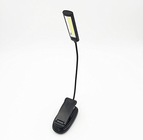 Flexible Clip On Reading Light Flexible Black Music Stand 2 COB LED 3AAA batteries White Single arm / Dual Arms Useful Book Reading Light Super Bright For Laptop Eye-care Table Lamps (black1)