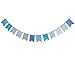 INFEI 3.5M/11.5Ft Floral Vintage Fabric Big Fishtail Flags Bunting Banner Garlands for Wedding, Birthday Party, Outdoor & Home Decoration (Blue)