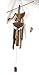 HAND CARVED LARGE BEAUTIFUL BAMBOO WOOD BOBBING GOONIE BIRD WITH NEST OF BABIES WIND CHIME