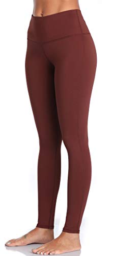 Oalka Women Yoga Pants Workout Running Leggings Brown L