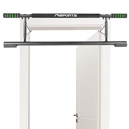 MSPORTS-Klimmzugstange-Premium-Tuerreckstange-fuer-Tuerrahmen-Ohne-Schrauben-Tuer-Reck-Stange