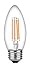 Bioluz LED 93 CRI Dimmable Filament Candelabra Light Bulbs | E26 Base C37 | Clear LED Candle Lights (Uses only 5W) | Energy Efficient 6-Pack | 60W Equivalent LED Light Bulbs