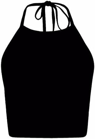 Womens Plain Halter Neck Crop Top