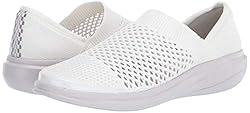 BZees Women's Charlie Slip-Ons Loafer, White,7 M US