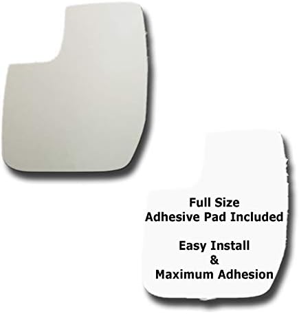 Mirror Glass + Full Size Adhesive Pad for 2010-2014 Ford E-450 Super Duty Driver Side Replacement (2010 2011 2012 2013 2014)