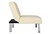 DHP Emily Accent Chair with Split-Back and Chrome Legs, Vanilla Faux Leather