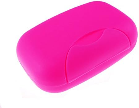 2 pcs Portable Travel Soap Box Holder Soap Dish Case Plastic Container (Rose Red)