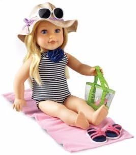 [Newbury] Newberry 18 inch Doll with Bathing Suit beach towel Sun Hat Flip Flops Shoes and more Accessories. Sommer [parallel import goods]