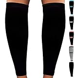 SB SOX Compression Calf Sleeves (20-30mmHg) for Men & Women - Perfect Option to Our Compression Socks - for Running, Shin Splint, Medical, Travel, Nursing, Cycling, Leg Pain (Solid - Black, Large)